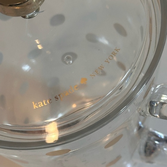 Kate Spade Gold Polka Dot Lucite Pitcher - Picture 3 of 4